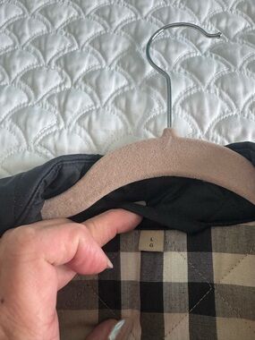 Burberry Black Quilted Jacket with Beige Check Lining